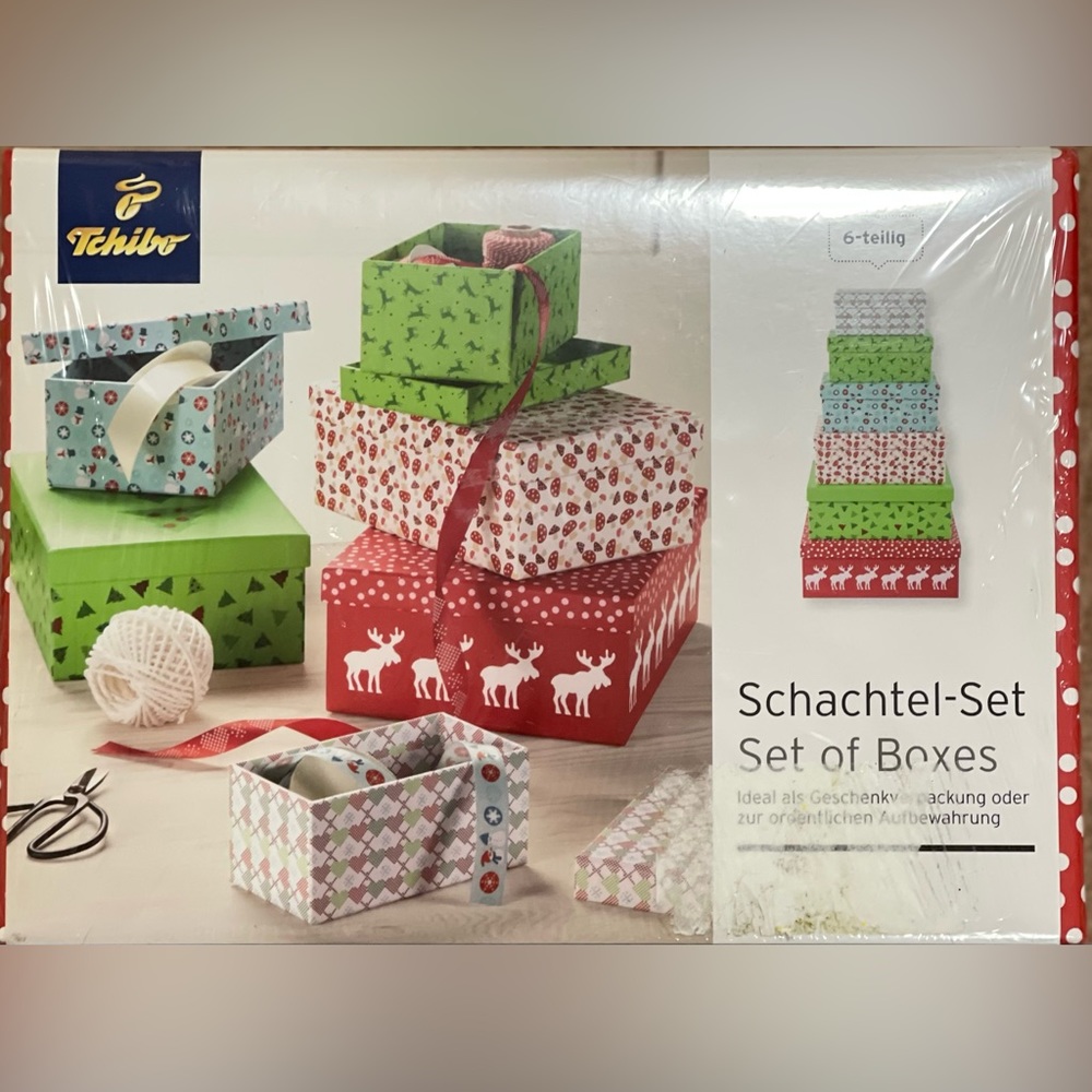 Set of boxes for Christmas gifts